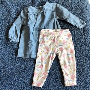 Carter’s 6 month Top and Legging Set